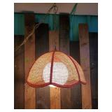 Vintage Wicker Rattan Swag Lamp  Very Cool Working Conditon