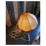 Vintage Wicker Rattan Swag Lamp  Very Cool Working Conditon