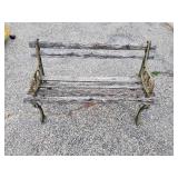 Small Docorative Childrens or garden Décor Bench Wood and Cast Iron