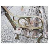 Small Docorative Childrens or garden Décor Bench Wood and Cast Iron