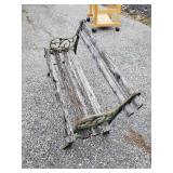 Small Docorative Childrens or garden Décor Bench Wood and Cast Iron