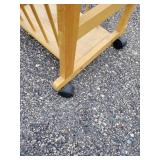 Wood Rolling Utility Cart with Magazine rack