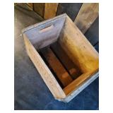 Wooden Clovef Leaf Box with metal edging in good Condition