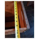 Wooden Clovef Leaf Box with metal edging in good Condition