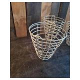 3 Vintage Egg or Golf Ball Baskets metal Wire