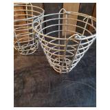 3 Vintage Egg or Golf Ball Baskets metal Wire