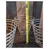 3 Vintage Egg or Golf Ball Baskets metal Wire