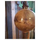 Vintage Lightning Rod With Glass Amber Colored Shanin System Ball