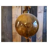 Vintage Lightning Rod With Glass Amber Colored Shanin System Ball