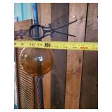 Vintage Lightning Rod With Glass Amber Colored Shanin System Ball
