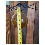Vintage Lightning Rod With Glass Amber Colored Shanin System Ball