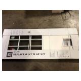 Steves & Sons 31-3/4 in. x 79 in. Reliant Series Clear 9-Lite White Primed Fiberglass Front Door Slab with Medium Pet Door   Customer Returns See Pictures