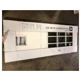 Steves & Sons 31-3/4 in. x 79 in. Reliant Series Clear 9-Lite White Primed Fiberglass Front Door Slab with Medium Pet Door   Customer Returns See Pictures