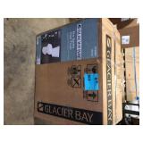 Glacier Bay 12 inch Rough In Two-Piece 1.1 GPF/1.6 GPF Dual Flush Elongated Toilet in White Seat Included   Customer Returns See Pictures