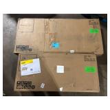 HOMESTYLES Americana 4-Shelf Black and Oak Bar with Foot Rail Customer Returns See Pictures