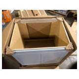 Hampton Bay Designer Series Melvern 33 in. W x 24 in. D x 34.5 in. H Assembled Shaker Sink Base Kitchen Cabinet in Heron Gray Customer Returns See Pictures