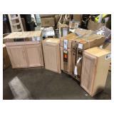Lot of Assorted Kitchen Cabinets Damage on Some Units Various Models and Conditions Customer Returns See Pictures