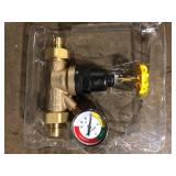 Apollo 3/4 in. Bronze Double Union PEX-A Barb Water Pressure Regulator with Gauge  Customer Returns See Pictures See Pictures
