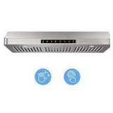 VIKIO PRO 36 in. 600 CFM Ducted Under Cabinet Range Hood in Stainless Steel Lighted with Adjustable LED and Touch panel Customer Returns See Pictures