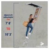 Louisville Ladder 7.8 ft. - 10.3 ft. Ceiling Height Aluminum Attic Ladder(22.5 in. x 54 in. Rough Opening) 375 lbs. Type IAA Load Capacity   Customer Returns See Pictures