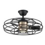 Home Decorators Collection Heritage Point 25 in. Indoor/Covered Outdoor Brushed Gold Fandelier Ceiling Fan with Integrated LED and Remote Included  Customer Returns See Pictures