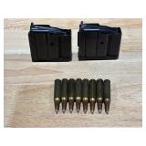 .223 Bullets and 2 Ruger Mini 14 Magazines