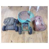 Shop Stools on Wheels and Air Tank