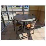 COMMERCIAL 30” ROUND DINING TABLE W/ CHAIRS (4)