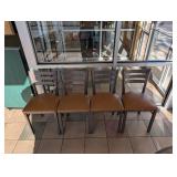 COMMERCIAL 30” ROUND DINING TABLE W/ CHAIRS (4)
