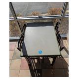 COMMERCIAL SQUARE DINING TABLE W/ CHAIRS (4)