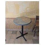 COMMERCIAL HIGHTOP ROUND DINING TABLE W/ HIGHTOP CHAIRS (2)
