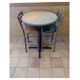 COMMERCIAL HIGHTOP ROUND DINING TABLE W/ HIGHTOP CHAIRS (2)