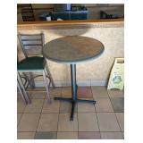 COMMERCIAL HIGHTOP ROUND DINING TABLE W/ HIGHTOP CHAIRS (2)