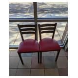 COMMERCIAL SINGLE DINING TABLE W/ CHAIRS (2)