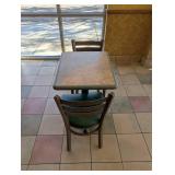 COMMERCIAL SINGLE DINING TABLE W/ CHAIRS (2)