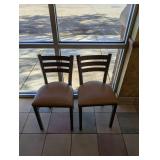 COMMERCIAL SINGLE DINING TABLE W/ CHAIRS (2)