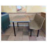 COMMERCIAL DINING TABLE W/ ATTACHED SINGLE BENCH SEATING