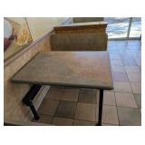 COMMERCIAL DINING TABLE W/ ATTACHED SINGLE BENCH SEATING