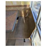 COMMERCIAL DINING TABLE W/ ATTACHED DOUBLE BENCH SEATING
