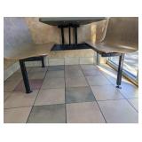 COMMERCIAL DINING TABLE W/ ATTACHED DOUBLE BENCH SEATING