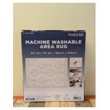 NEW WYATT & ASH MACHINE WASHABLE AREA RUG -ZINNIA (5’ 3” x 7’ 5”)