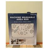 NEW WYATT & ASH MACHINE WASHABLE AREA RUG -ZINNIA (5’ 3” x 7’ 5”)