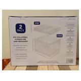 2PK. COLLAPSIBLE STORAGE BIN AND ORGANIZER