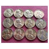 (12) 1962-69 AU/UNC Pennies