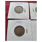 (10) Liberty "V" Nickels