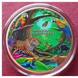 Gorgeous Colorized Amazon Rainforest 5oz Copper Round
