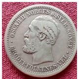 1877 Norway Silver 1 Krone