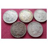 (5) Peace Dollars