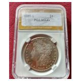 1889-S Morgan Dollar - PGA MS64+ Key Coin!