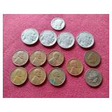 Small Mixed Lot of U.S. Coins - Mercury, Buffalo, Wheats, Etc